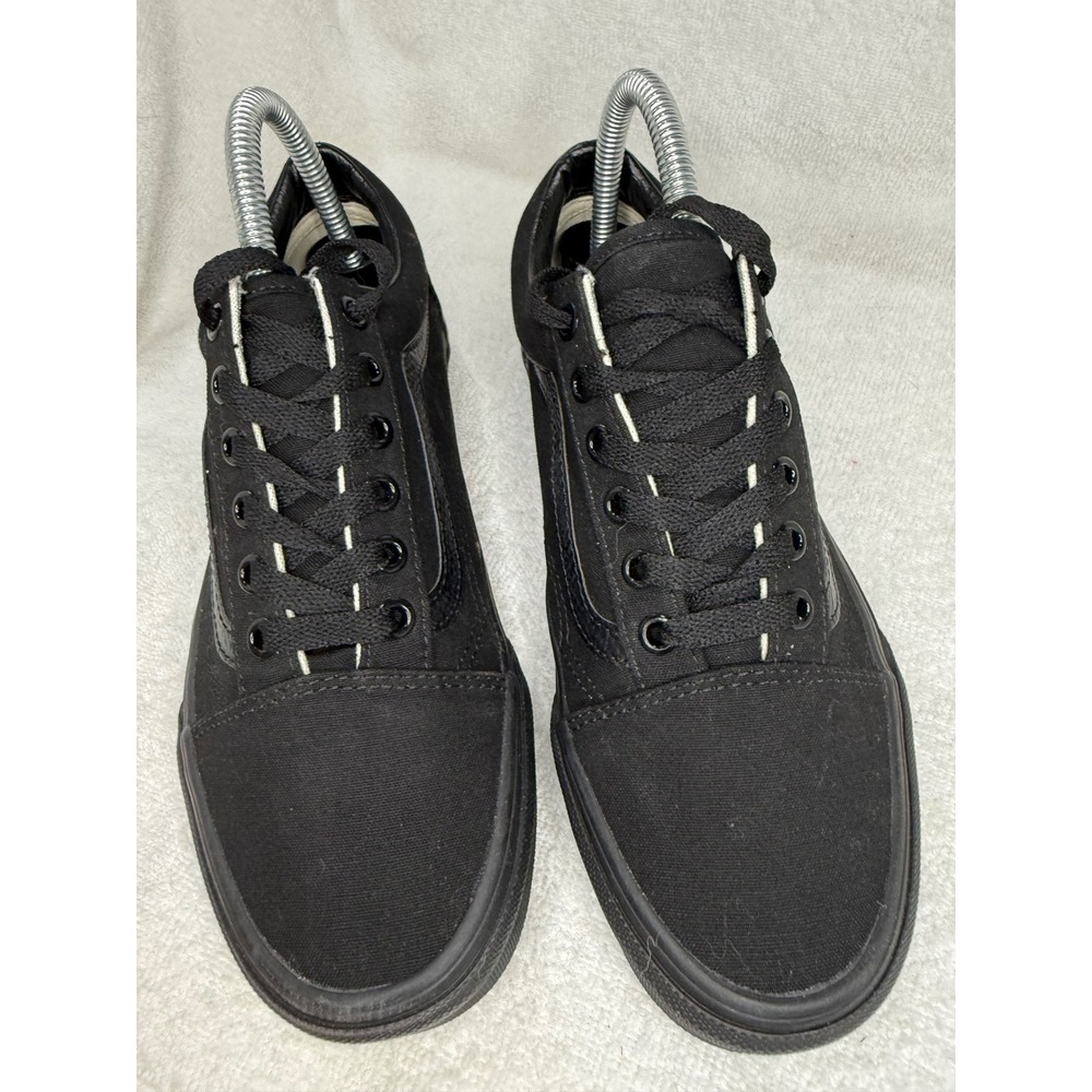 Vans Old Skool Triple Black Canvas Suede Skate Shoes Mens 6 Womens 7.5
